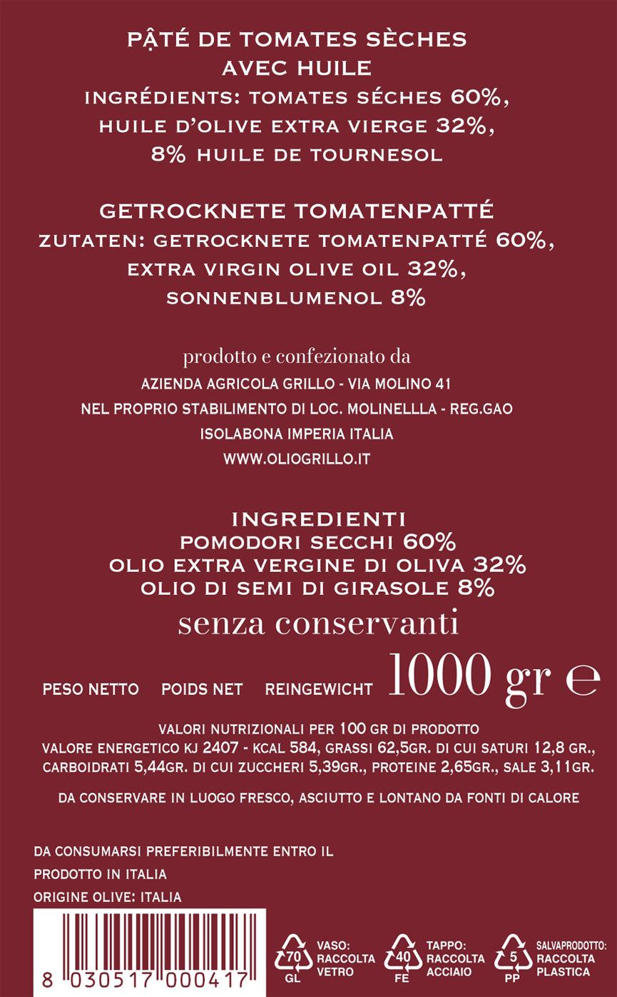 Patè di Pomodori Secchi in olio 1 kg